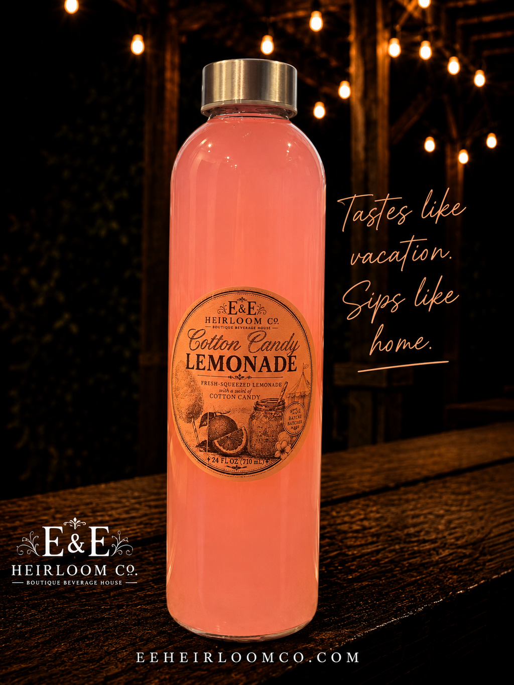 Cotton Candy Fresh-Squeezed Lemonade | 24 oz Glass Bottle