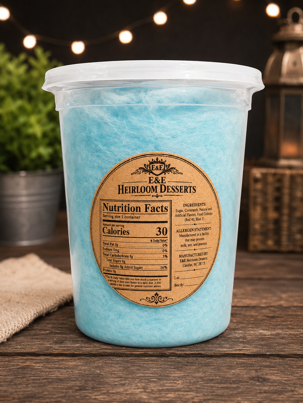 Blue Raspberry Cloud Cotton Candy 32 oz Tub
