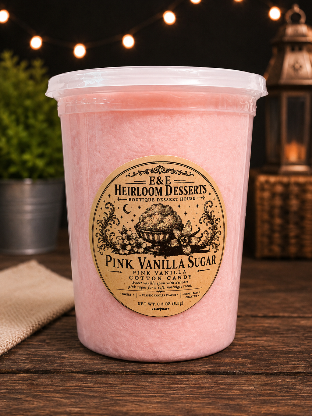 Pink Vanilla Sugar Heirloom Cotton Candy 32 oz Tub
