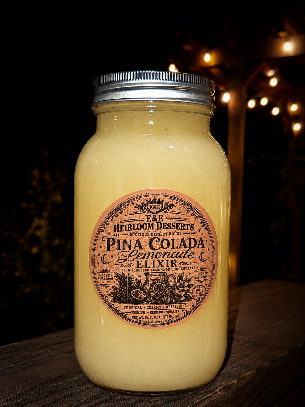 Pina Colada Lemonade Elixir | Heirloom Lemonade Concentrate • 32 oz