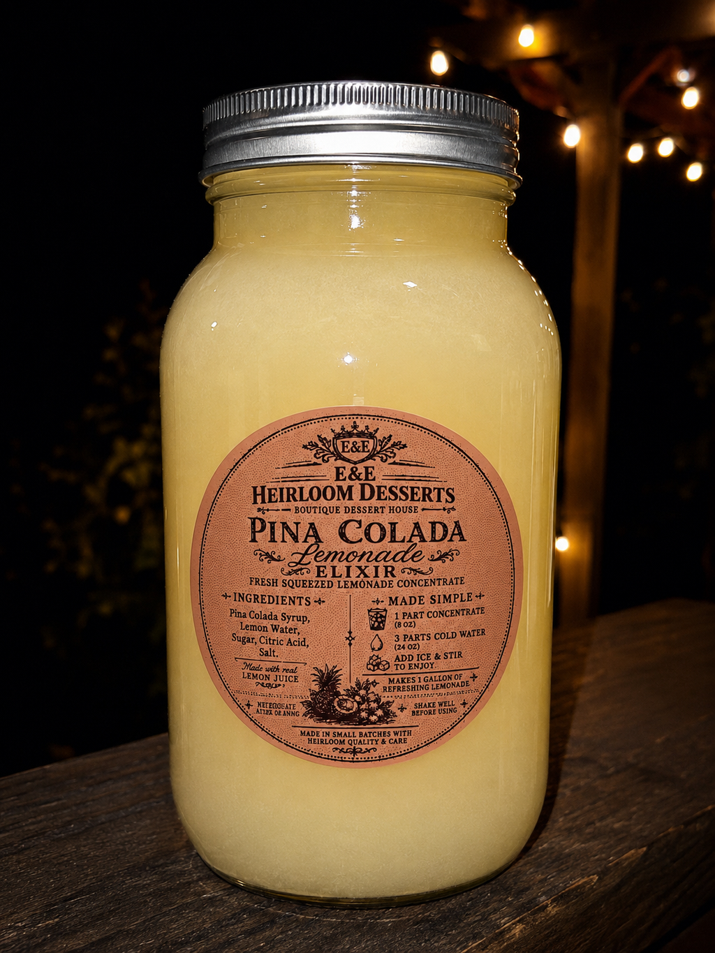 Pina Colada Lemonade Elixir | Heirloom Lemonade Concentrate • 32 oz