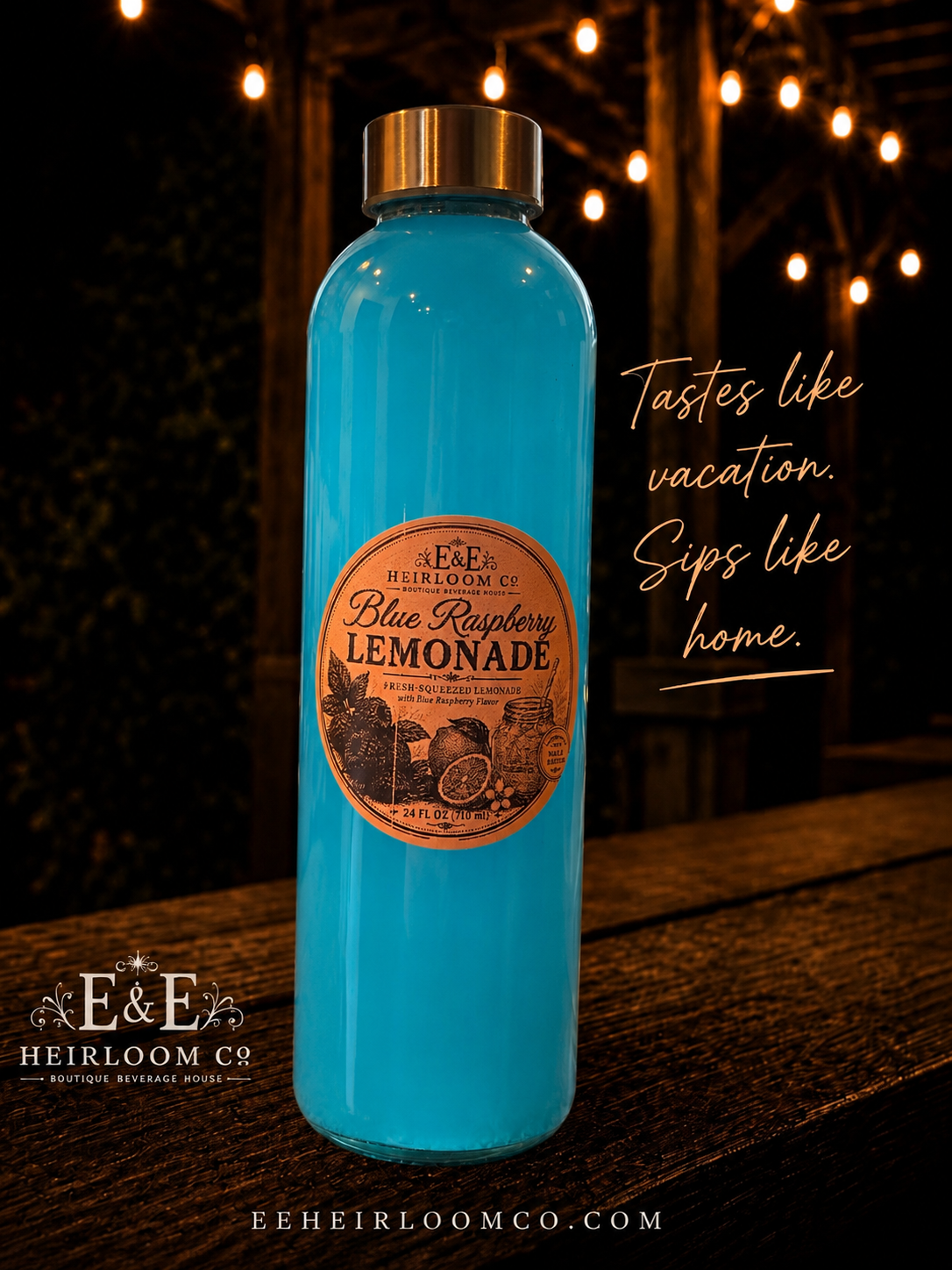 Blue Raspberry Fresh-Squeezed Lemonade | 24 oz Glass Bottle